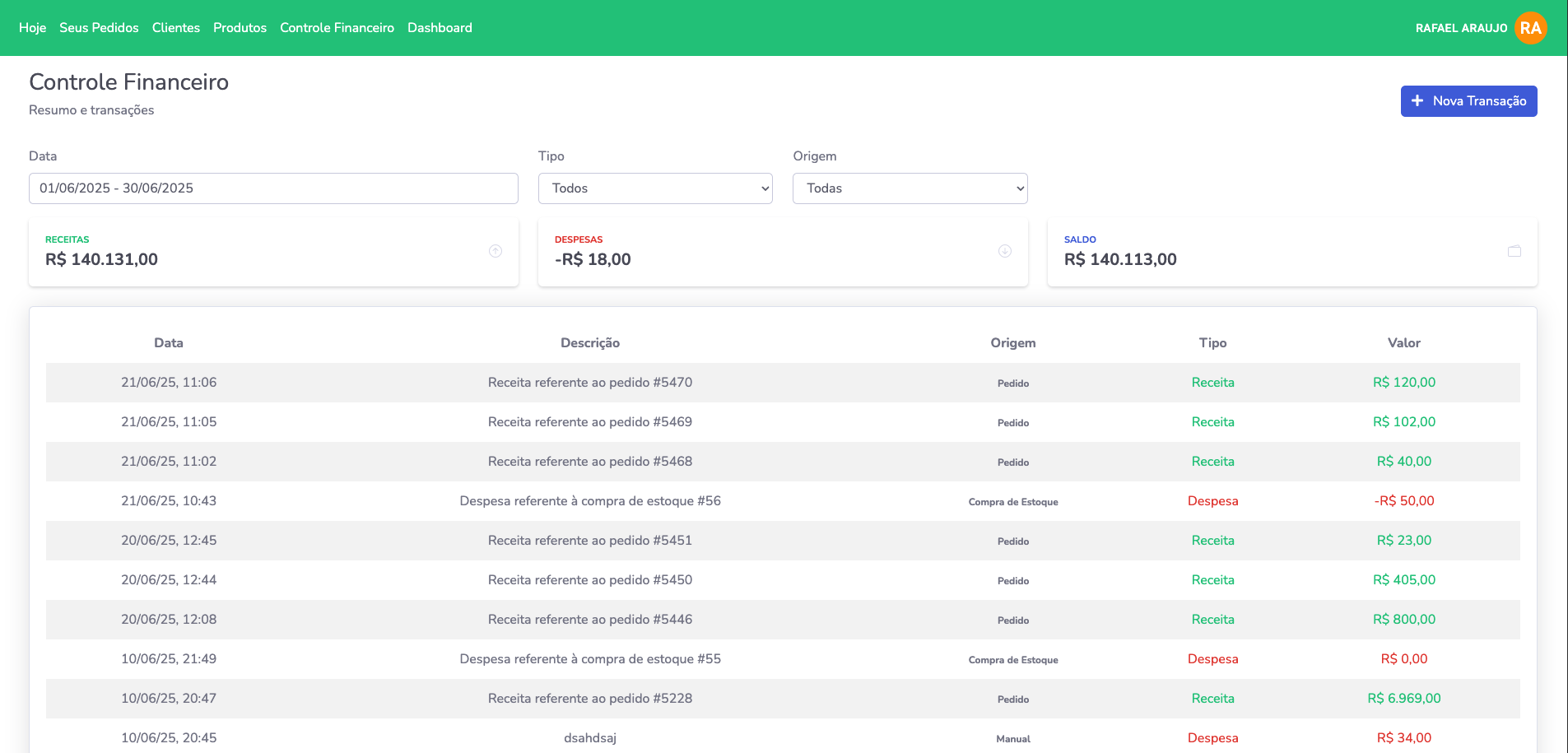 Controle Financeiro - GasSimples